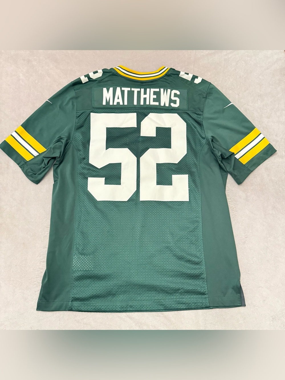 Nike Green Bay Packers Clay Matthews #52 NFL Football Jersey Men’s Medium Green